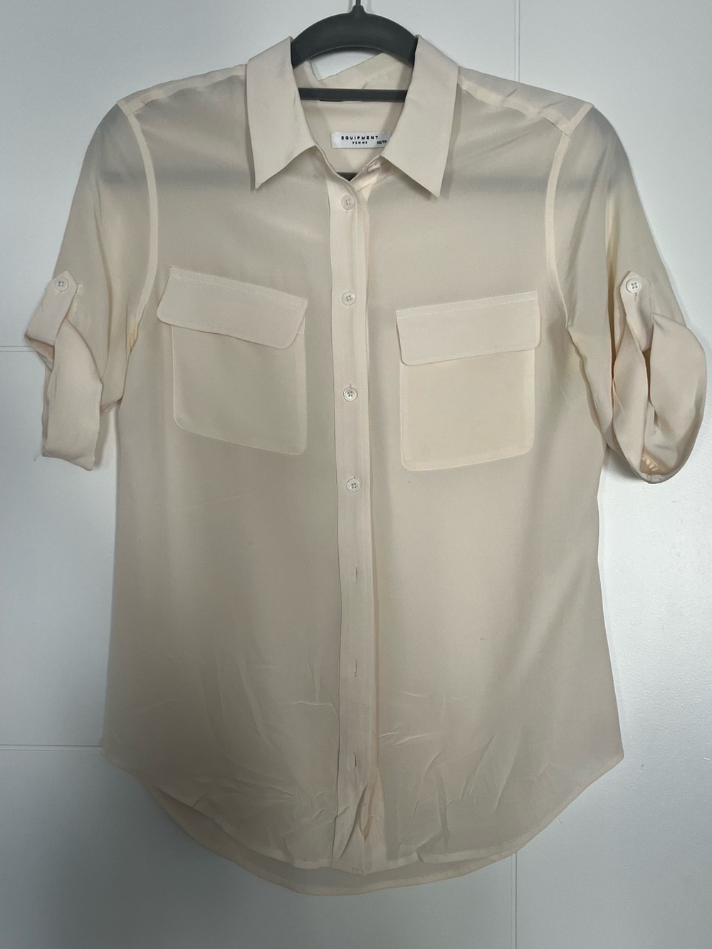 Equipment Cream Roll-Tab Button Down Shirt